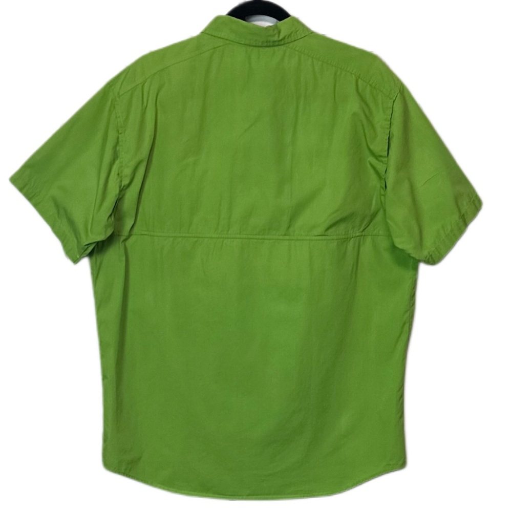 Columbia Men’s OmniShade UPF30 Button Down Cargo Glen Meadows Shirt LIME Sz M - Picture 3 of 5